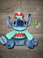NEW 2023 Walt Disney Parks Holiday Plush Stitch in a Sweater w/ Mistletoe 14"