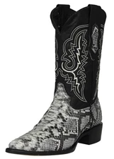 Mens Natural Cowboy Boots Leather Snake Python Print Western Wear J Toe Botas