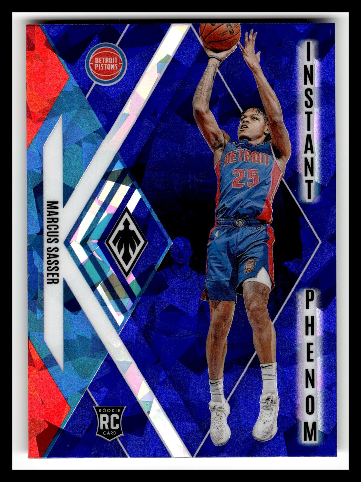 2023-24 Panini Phoenix #18 Marcus Sasser Instant Phenom Phoenix Blue Ice