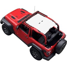 Shadeidea Sun Shade for Jeep Wrangler JL 2-Door 2018  2023   White Mesh
