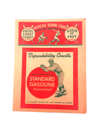 #ad #ad 1937 Portland Oregon Pacific Coast League Baseball Score Card amp; Ticket Stub $69.99