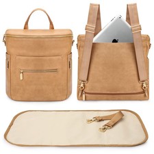 miss fong Diaper Bag Backpack Baby Diaper Bag, Large Leather Diaper Backpack ...