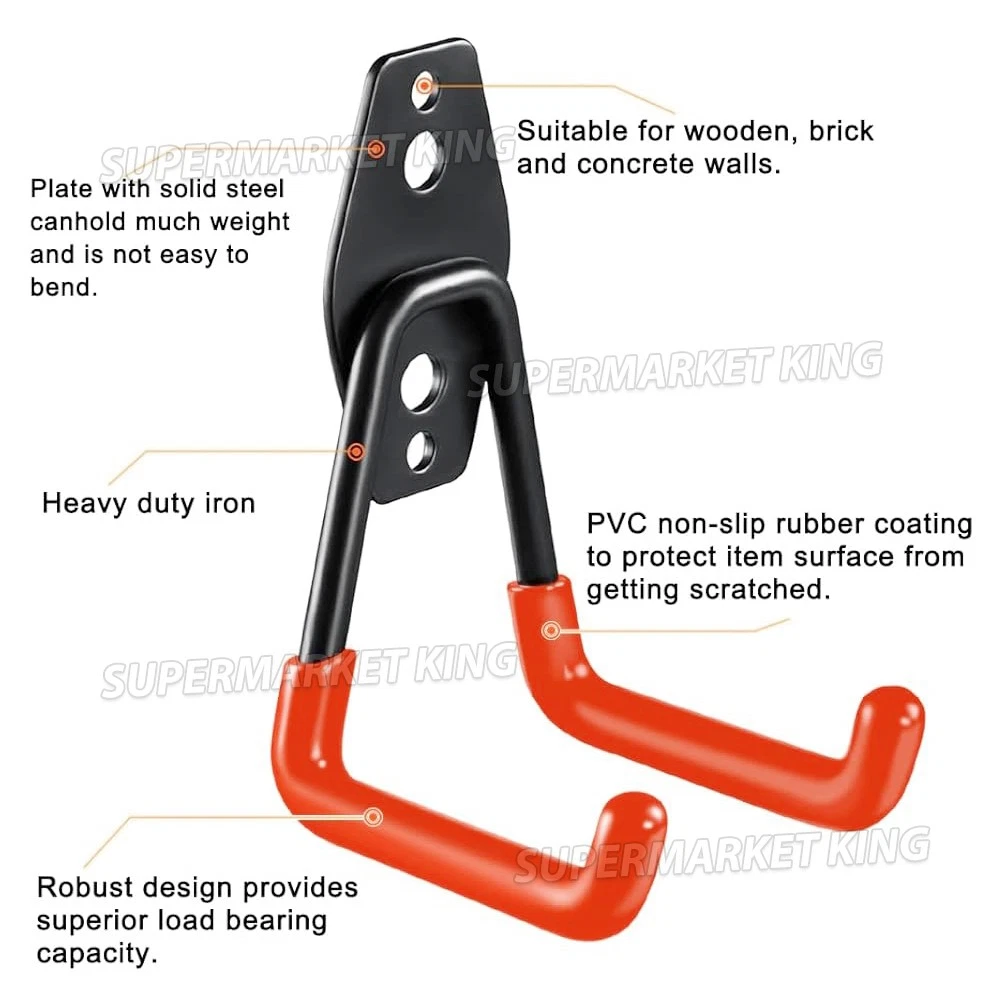 12 Packs Garage Storage Hooks Wall Mount Workshop Organizer Heavy Duty Steel