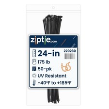 ZipTie.com 24-inch UV Resistant Black Multi-Purpose Cable Tie, 175-lb Tensile...