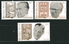 BELGIUM 1991, FILM, MOVIES PERSONALITIES, Scott B1098-B1100 with LABELS, MNH