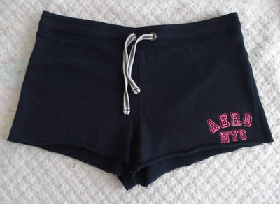 Aeropostale M Medium Shorts Navy Pink Aero NYC Cutoff Sweats Y2K Ladies Jrs GUC