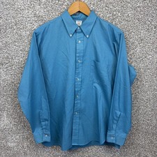 Vintage 60s Arrow Cum Laude Oxford Shirt Mens Large Sanforized Decton Blue USA