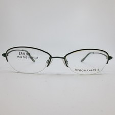 BCBGMAXAZRIA Ines Eyeglass Frames Green Oval Semi Rimless 48-16-130 30440