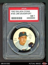 1962 Salada Coins #169 Jim Davenport Giants PSA 7 - NM