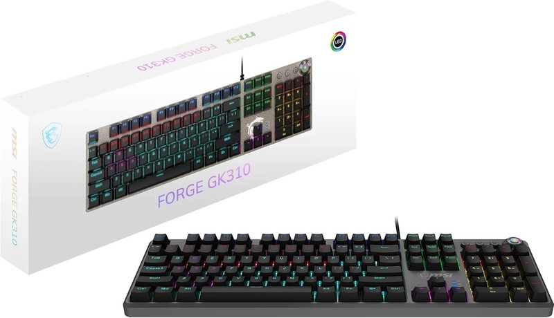 MSI FORGE GK310, QWERTY, UK Layout - RED SWITCHES Mechanical Gaming Keyboard