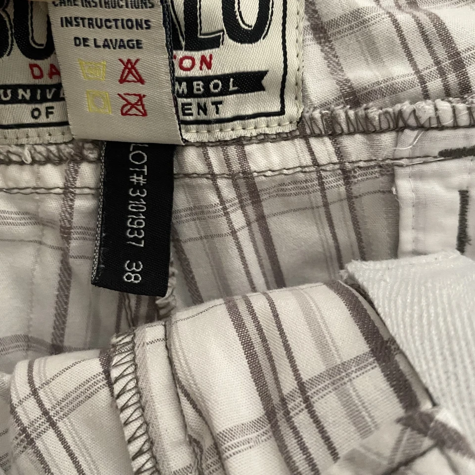 Buffalo David Bitton 工装短裤男式 38 格子休闲口袋户外夏季 — 第 3/4 张图片