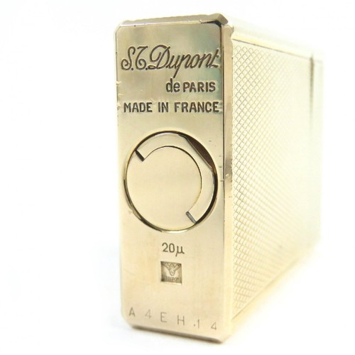 Dupont Line 1 Short Square Roller Gas Lighter Lighter Gold France - Bild 9 von 9