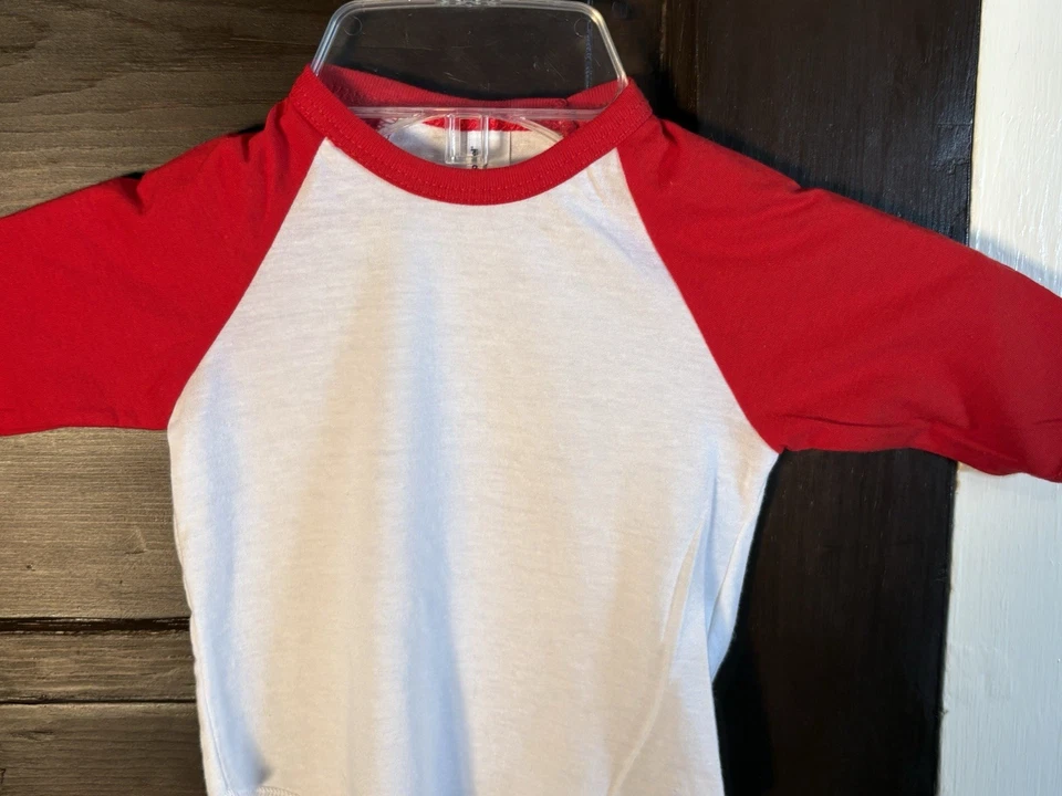 Camiseta American Apparel Baby 3/4 Regan 3:6 Meses Roja Blanca Foto 2 de 4