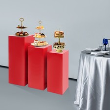 3 Pcs Metal Display Pedestal Stands, Display Pillars For Birthday Party Wedding