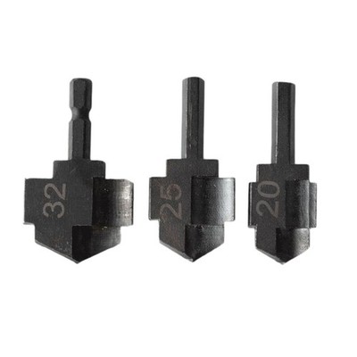3Pcs Ppr Heben Stepped Bohrer Praktische Ersatz Professionelle Schwarz