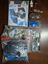 LEGO Star Wars 7146 TIE Fighter Complete Set w Minifigs + PAPER Manual + No Box