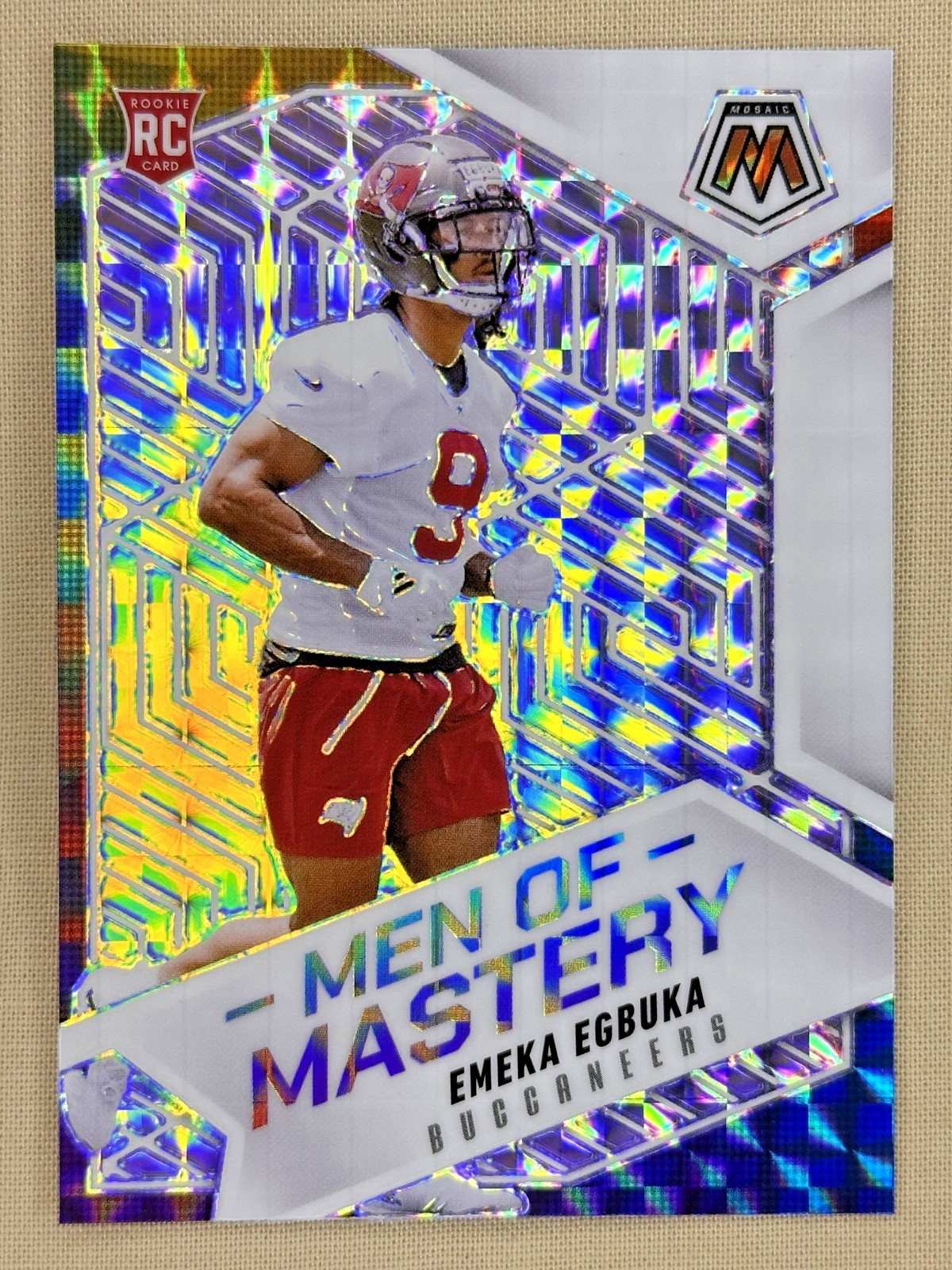 2025 Panini Mosaic Emeka Egbuka RC Men of Mastery Silver Mosaic Buccaneers #15