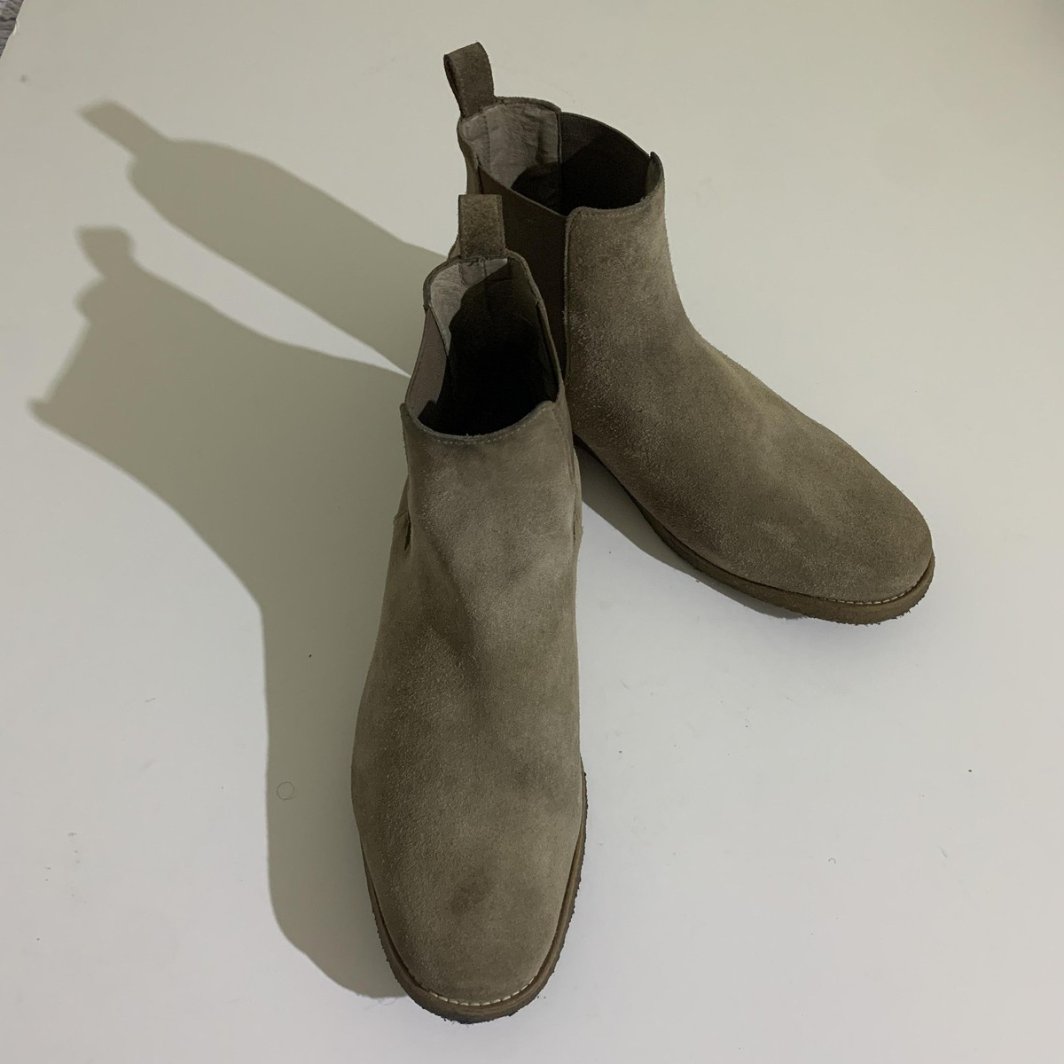 AllSaints Boots Mens Size 12 EU 45 Taupe Suede Chelsea Crepe  display picture 3