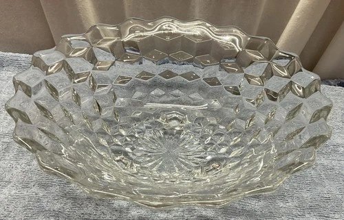 Fostoria American Clear 3-Toed Footed 10” Bowl Flared Vintage Excellent