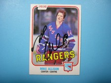 1981/82 O-PEE-CHEE HOCKEY CARD #221 MIKE ALLISON ROOKIE EX/NM AUTO AUTOGRAPH OPC