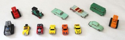 VINTAGE TOY CAR LOT OF 13 MICRO MACHINES MINI CARS TYCO JAPAN SPAIN USA