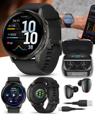 Garmin Venu 4 AMOLED 45mm Advanced Fitness GPS Smartwatch Slate/Black w/ EarBuds