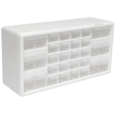 Akro-Mils 26-Drawer Plastic Drawer Storage Cabinet for 26 Drawer, White