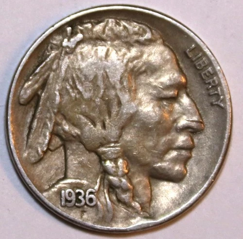 1936-P Buffalo Nickel - Full Horn - Extra Fine/AU- #2217D FREE SHIPPING