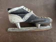 Vintage Single Men's Black Leather Hockey Speed Skate Made In USA