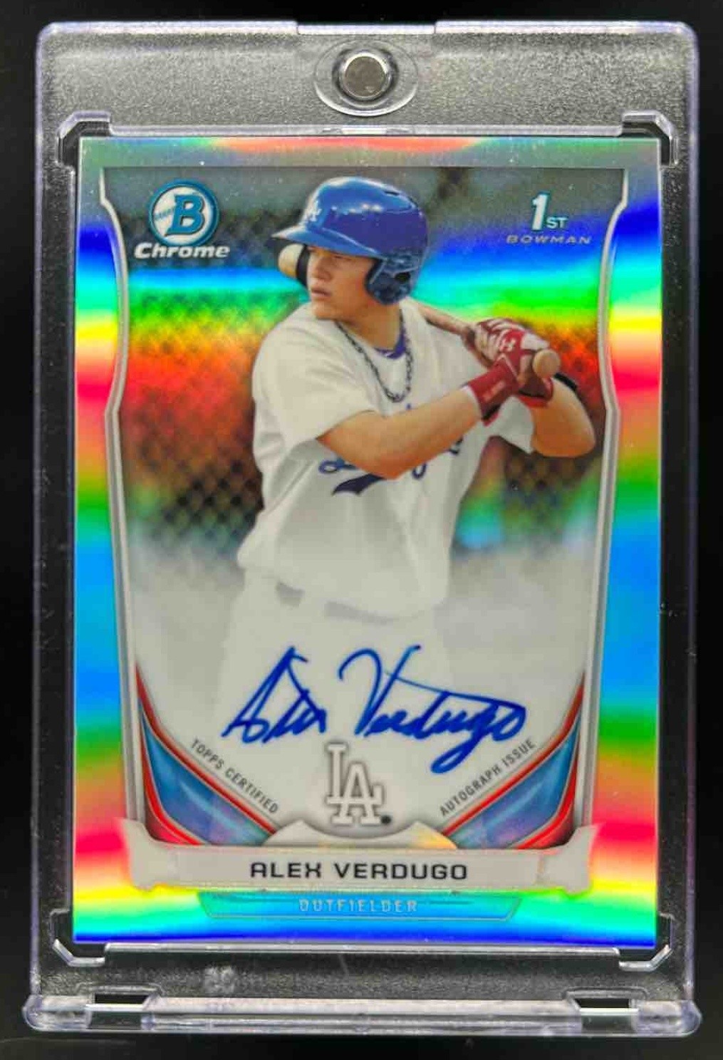 2014 Bowman Draft Alex Verdugo Chrome Auto 1st Refractor #BCA-AV Dodgers