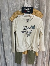 NWT Limited Too Girls Set Size 6 Dress, Long Sleeve Shirt, Pant "Free Soul"