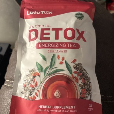 LULUTOX Detox Tea, Energizing Tea, Peach Flavor. 28 Tea Bags