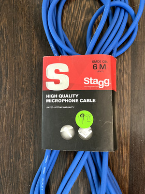 Stagg SMC6 20FT/6M XLR Male to XLR Female High Quality Microphone Cable - BLUE