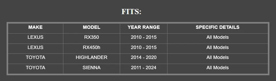 Pastillas de freno delanteras y traseras originales de fábrica Lexus para RX 350 2010-2015 OEM Foto 2 de 4
