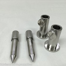 2 x Stainless Steel Stage Stands + 2 x 3" SS Inserts For Platform Carp Fishing