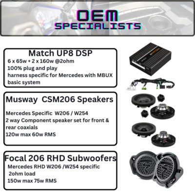 Mercedes Focal Match Musway Komplett Upgrade Stage 3 Lautsprecher & DSP Amp GLC X254