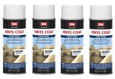 SEM Marine Vinyl & Plastic Coating CARVER WHITE Aerosol 12 oz. M25083 (4 Pack)