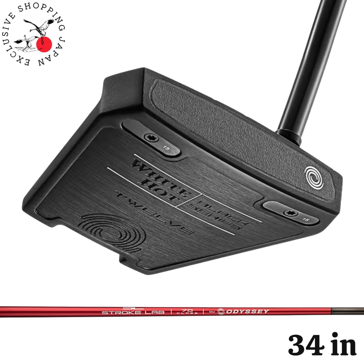 Odyssey White Hot Black TWELVE #12 Putter 34 inch STROKE LAB Red 