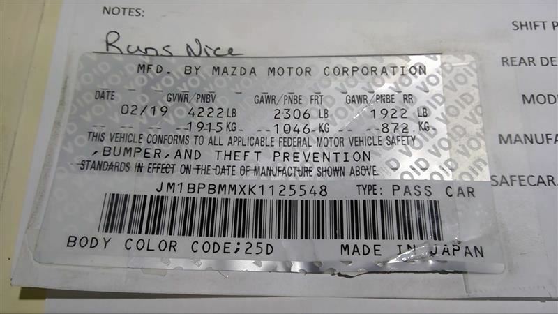 MAZDA 3 2019 2.5L AT AWD Engine Cover 919154 | eBay
