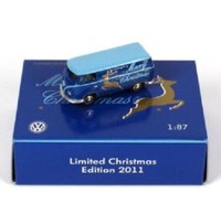Bub 1:87 Vw T1 Limited Merry Christmas Edition 2011 - Blau/Blue - Ovp / Mib