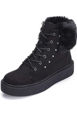 CAMEL CROWN Women's Winter Boots Low Heel Black - Size 7