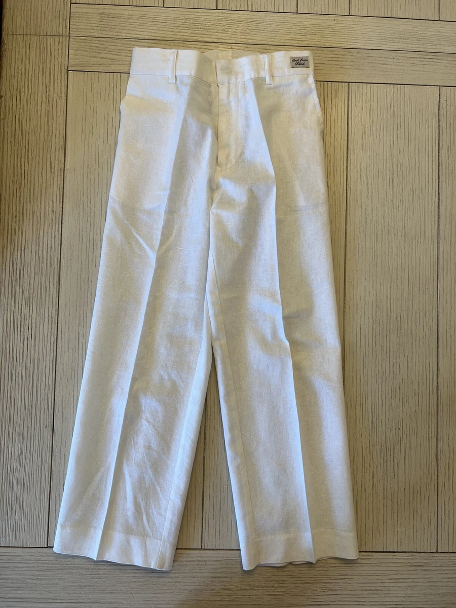 EUC Europa Collection Boys Size 7 Regular White Cool Linen Blend