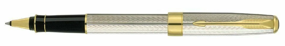 Parker сонет Fougere шариковая ручка из чистого серебра и золота новый в коробке - Изображение 3 из 3