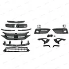 15PC For CIVIC 2019-2021 Front Upper Lower Grill Mesh Fog lamp Bumper Brackets