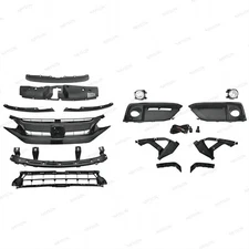 15PC For CIVIC 2019-2021 Front Upper Lower Grill Mesh Fog lamp Bumper Brackets
