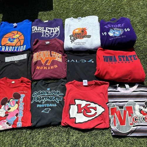 Vintage 2000s & Retro 2 Pack Wholesale Graphic T-Shirt Bundle Lot Sports College - Picture 5 of 5
