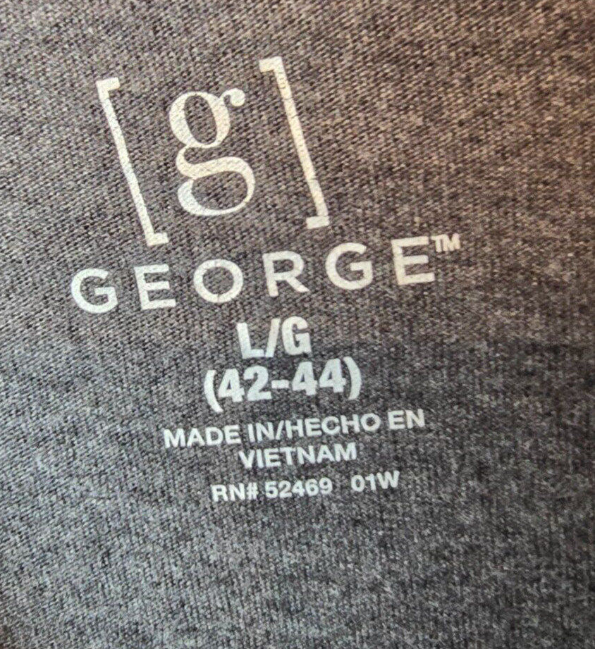 George Men’s Size Large Long Sleeve T Shirt Gray image 3