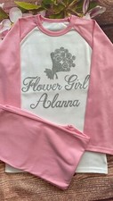 Personalised Flower Girl Gift Printed Name PJ's Pyjamas - Flowergirl wedding