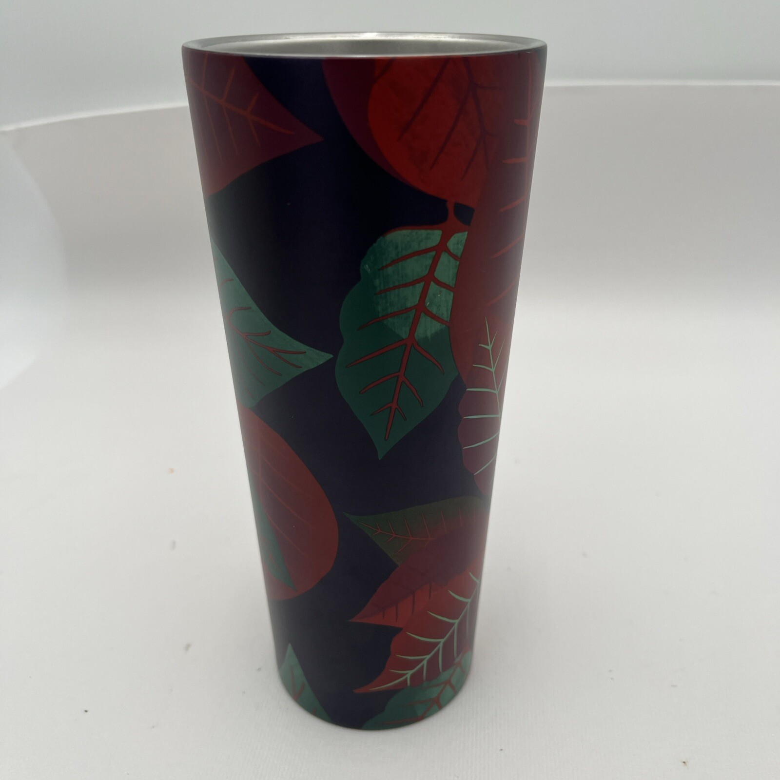 NO LID-Starbucks Holiday 2020 16oz Red Poinsettia Grande Stainless Steel Tumbler
