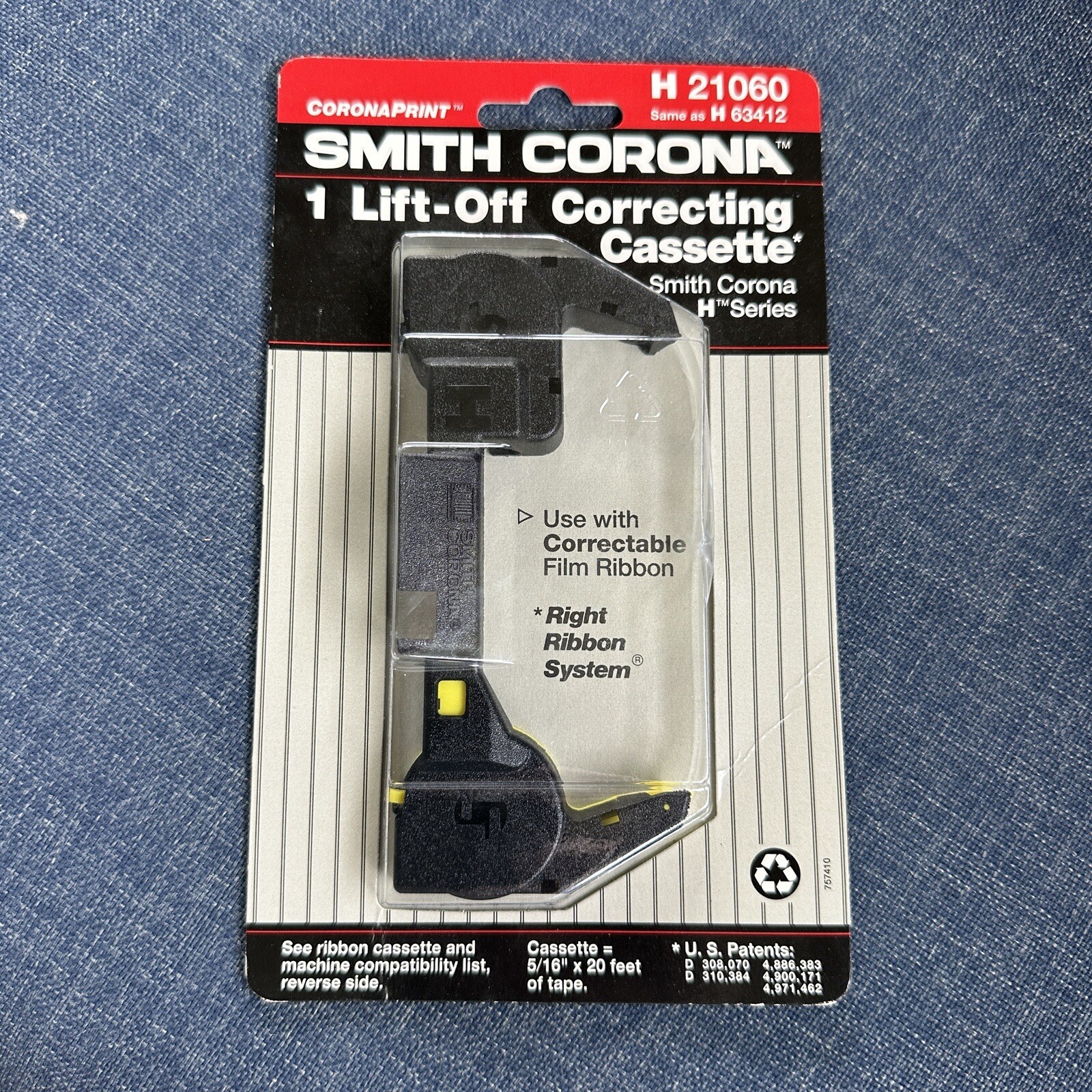 SMITH CORONA H 21060 (H 63412) CORRECTING CASSETTE LIFT OFF 1 TAPE